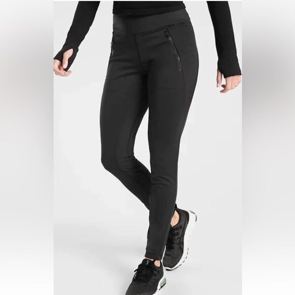 Athleta Women's Peak Hybrid Fleece Tight color Black Size XL